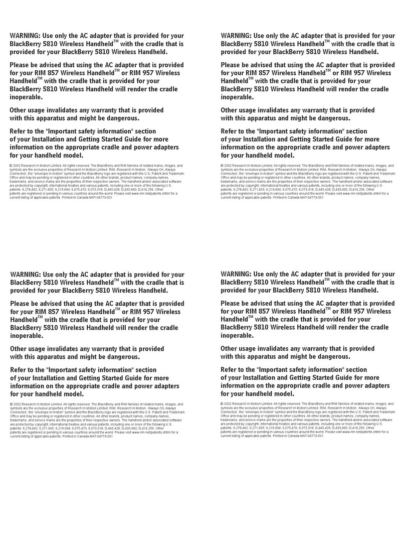 Blackbe;rry 5810 Installation instructions