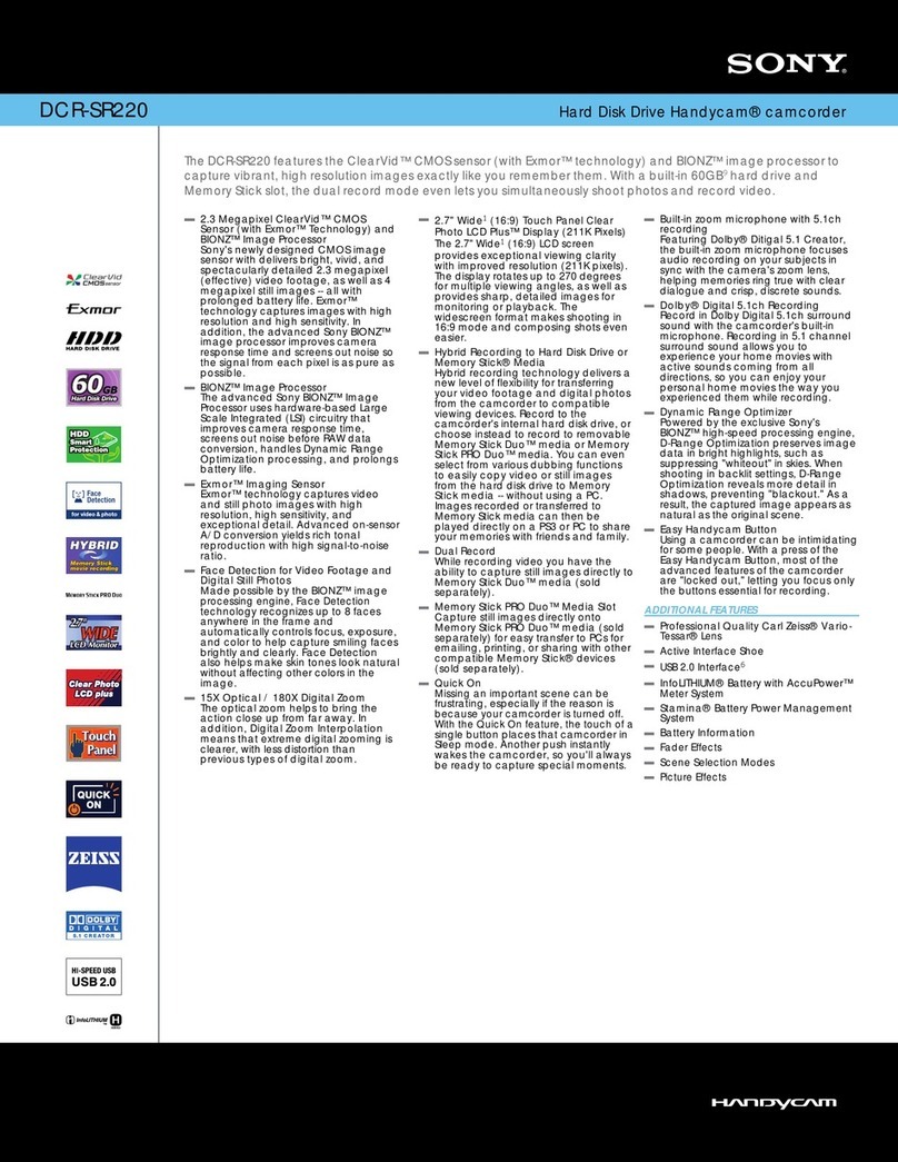 Sony Handycam DCR-SR220D User manual