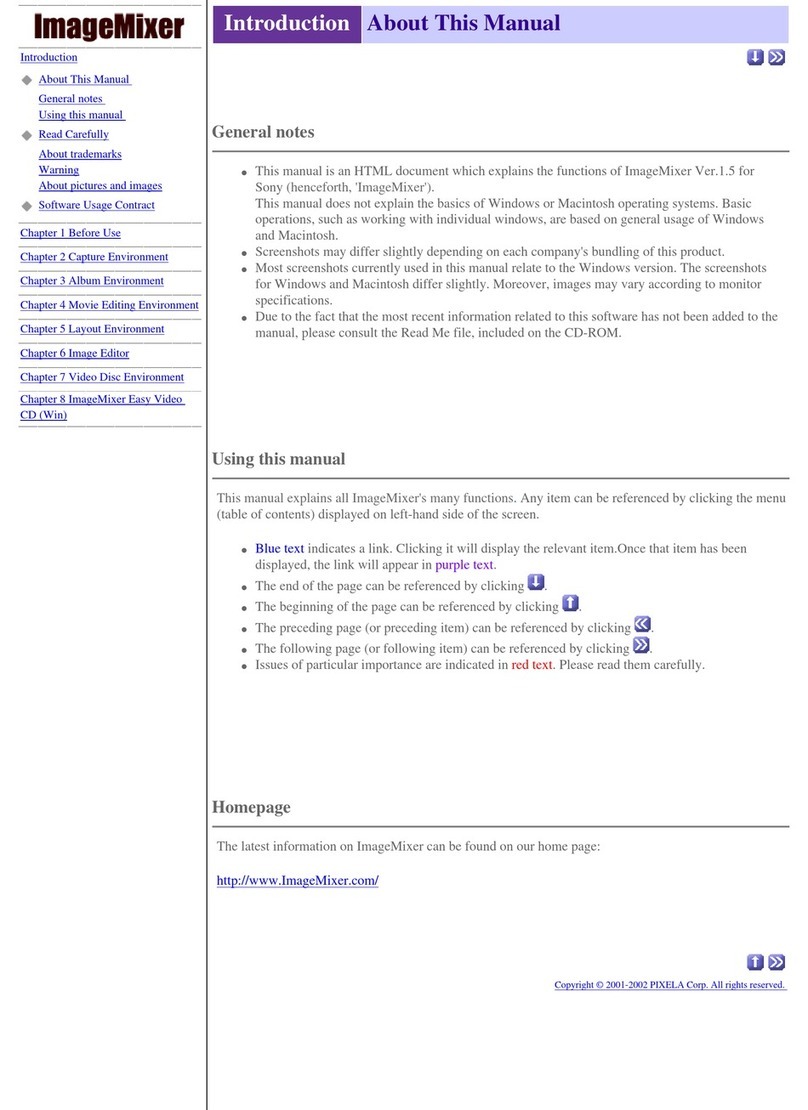 Pixela Corporation DCR-TRV22 PIXELA ImageMixer v1.5 User manual
