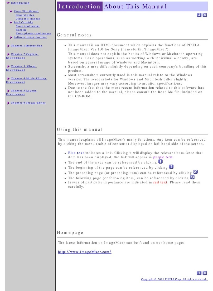 Pixela Corporation DCR-TRV340 PIXELA ImageMixer 1.0 User manual