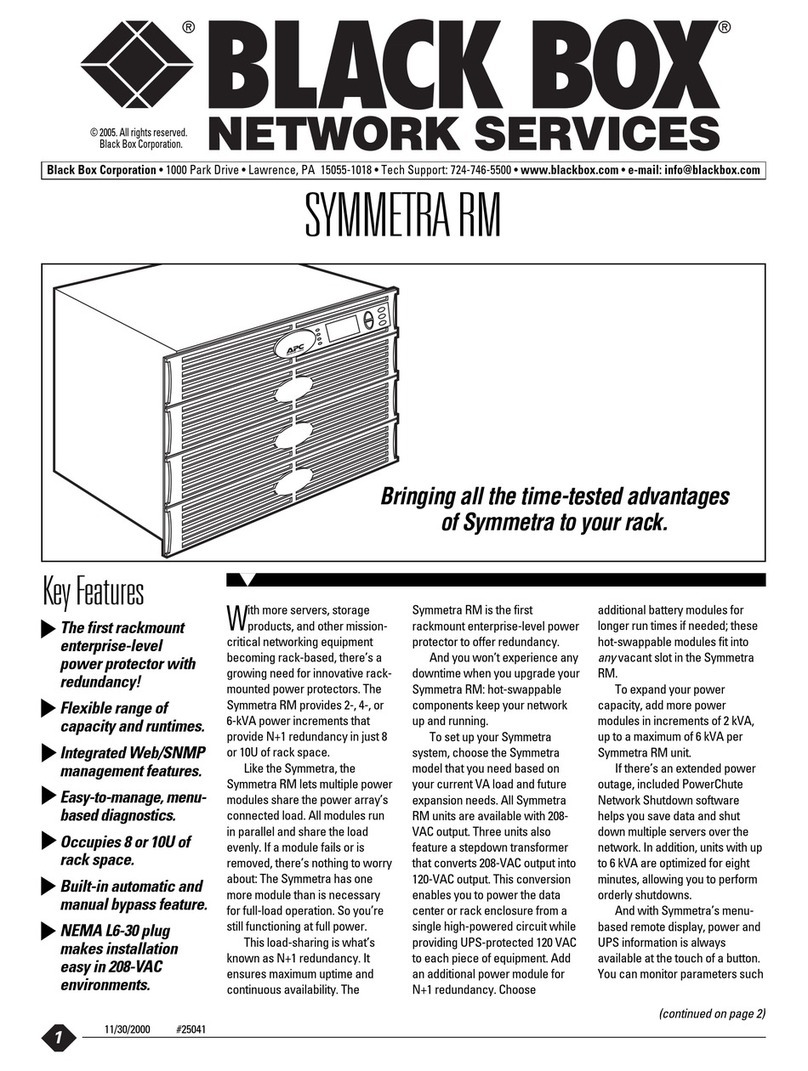 Black Box Symmetra RM SYH2K6RMT Specifications