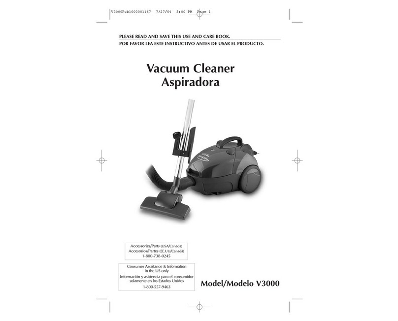 Applica V3000 Use and care book