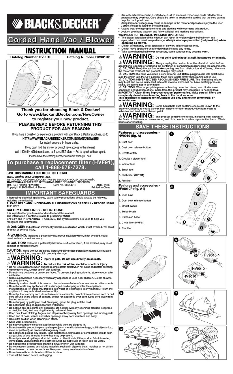 Black & Decker HV9010P User manual