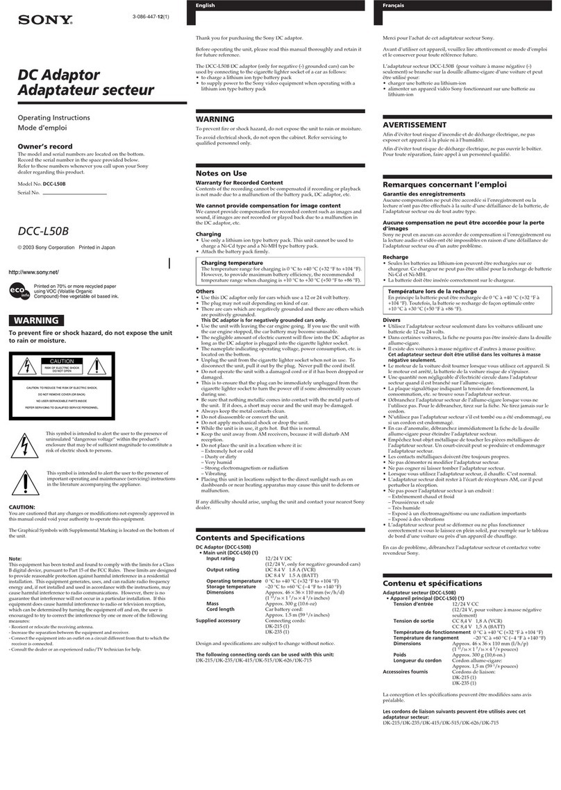 Sony DCC-L50B operating instructions