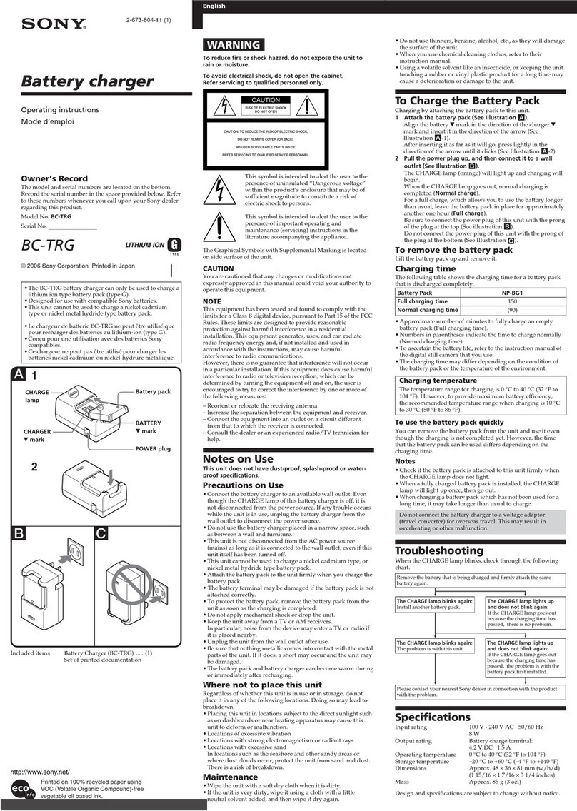 Sony BC-TRG operating instructions