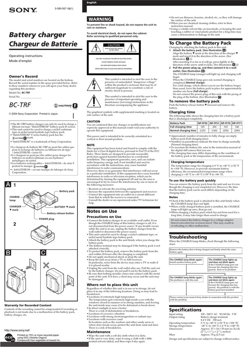Sony BC-TRF operating instructions