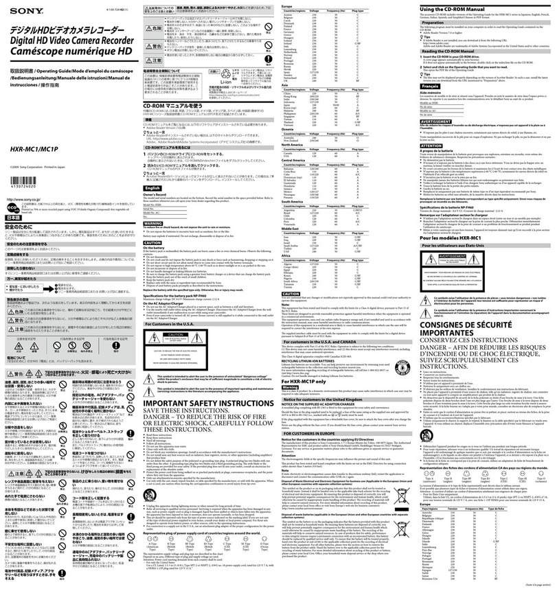 Sony HXR-MC1 Brochure User manual
