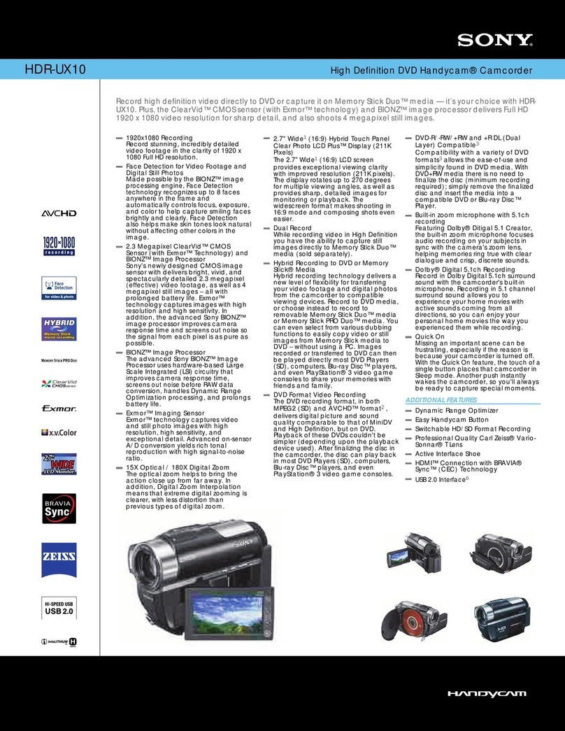 Sony Handycam HDR-UX10 Specifications