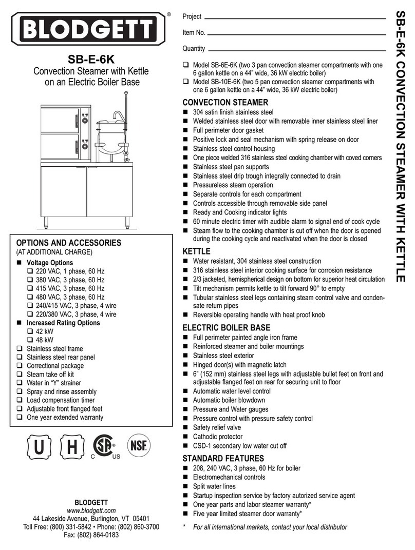 Blodgett SB-10E-6K User manual