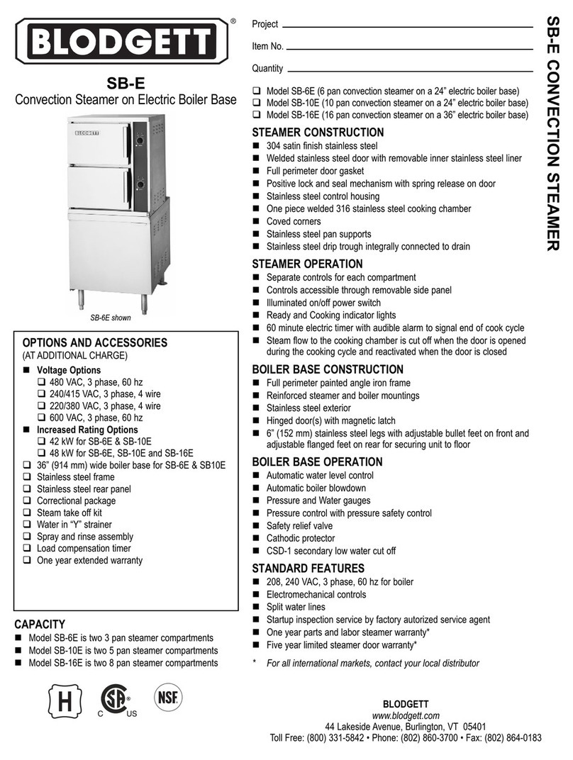Blodgett SB-10E Specifications