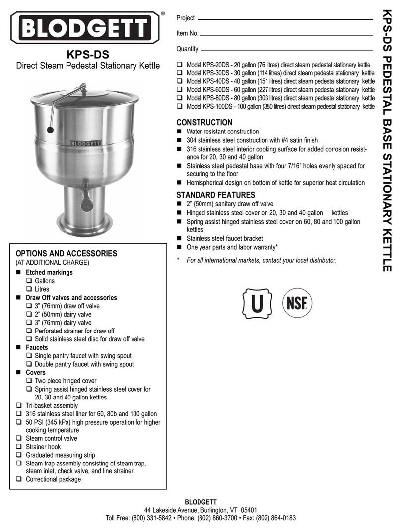 Blodgett KPS-100DS User manual