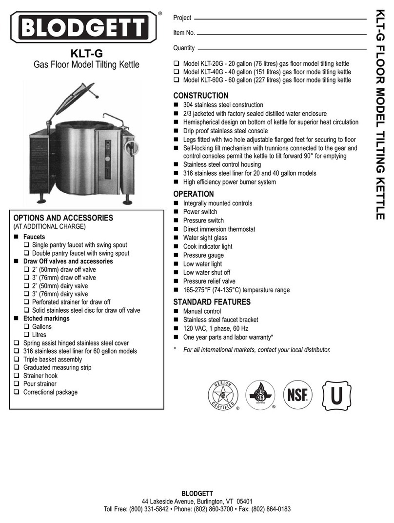 Blodgett KLT-20G User manual