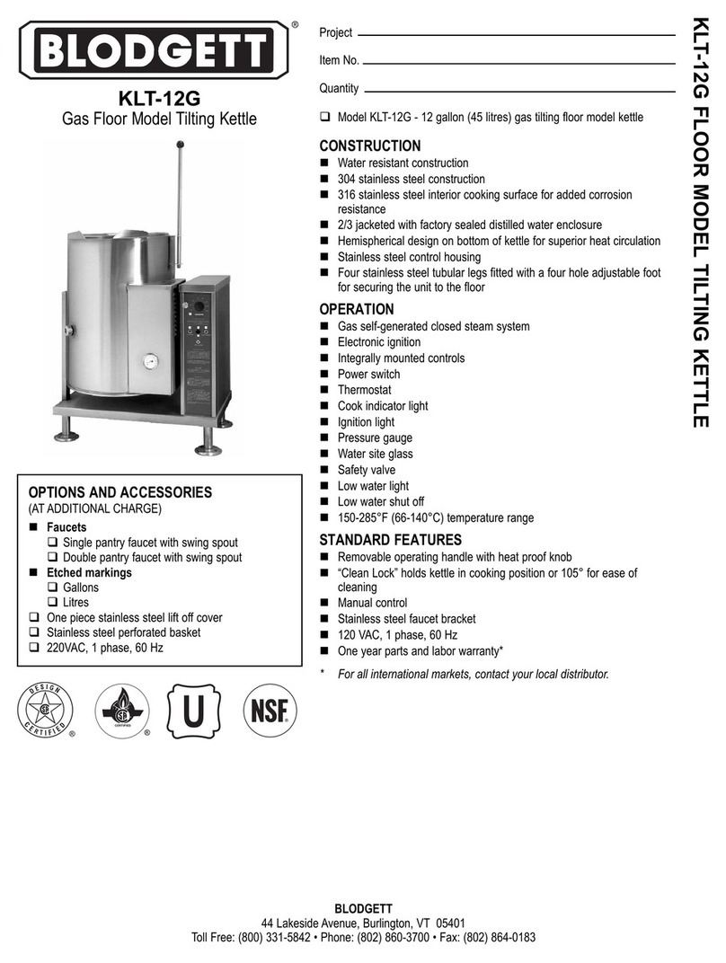 Blodgett KLT-12G User manual