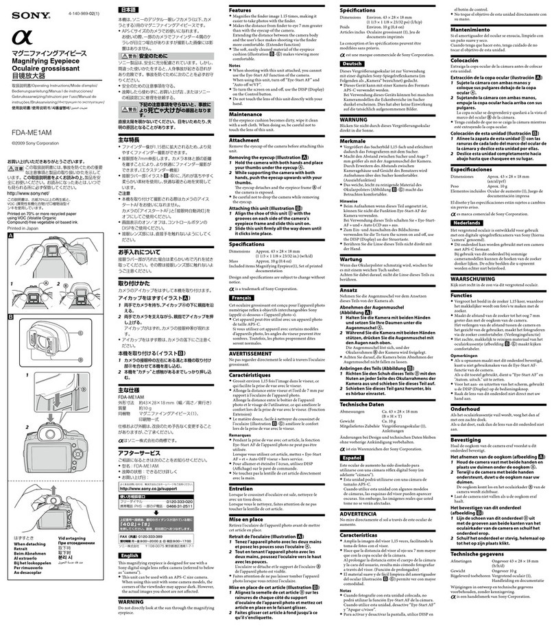 Sony FDA-ME1AM User manual