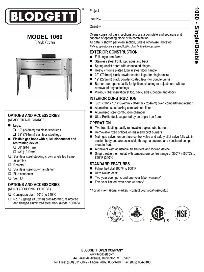 Blodgett 1060 User manual