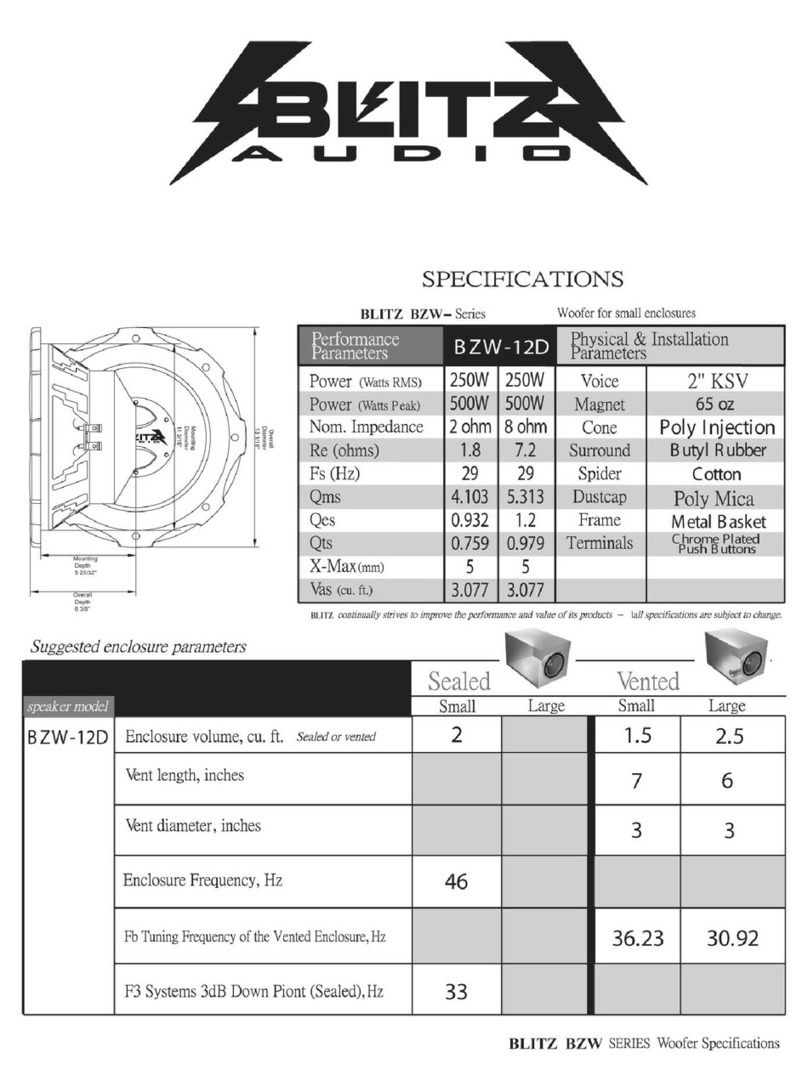 Blitz BZW12D Specifications
