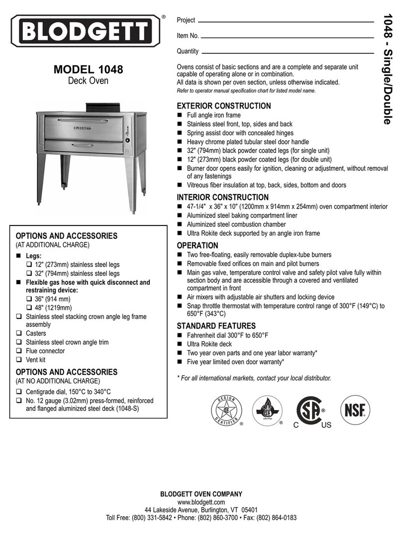 Blodgett 1048 User manual