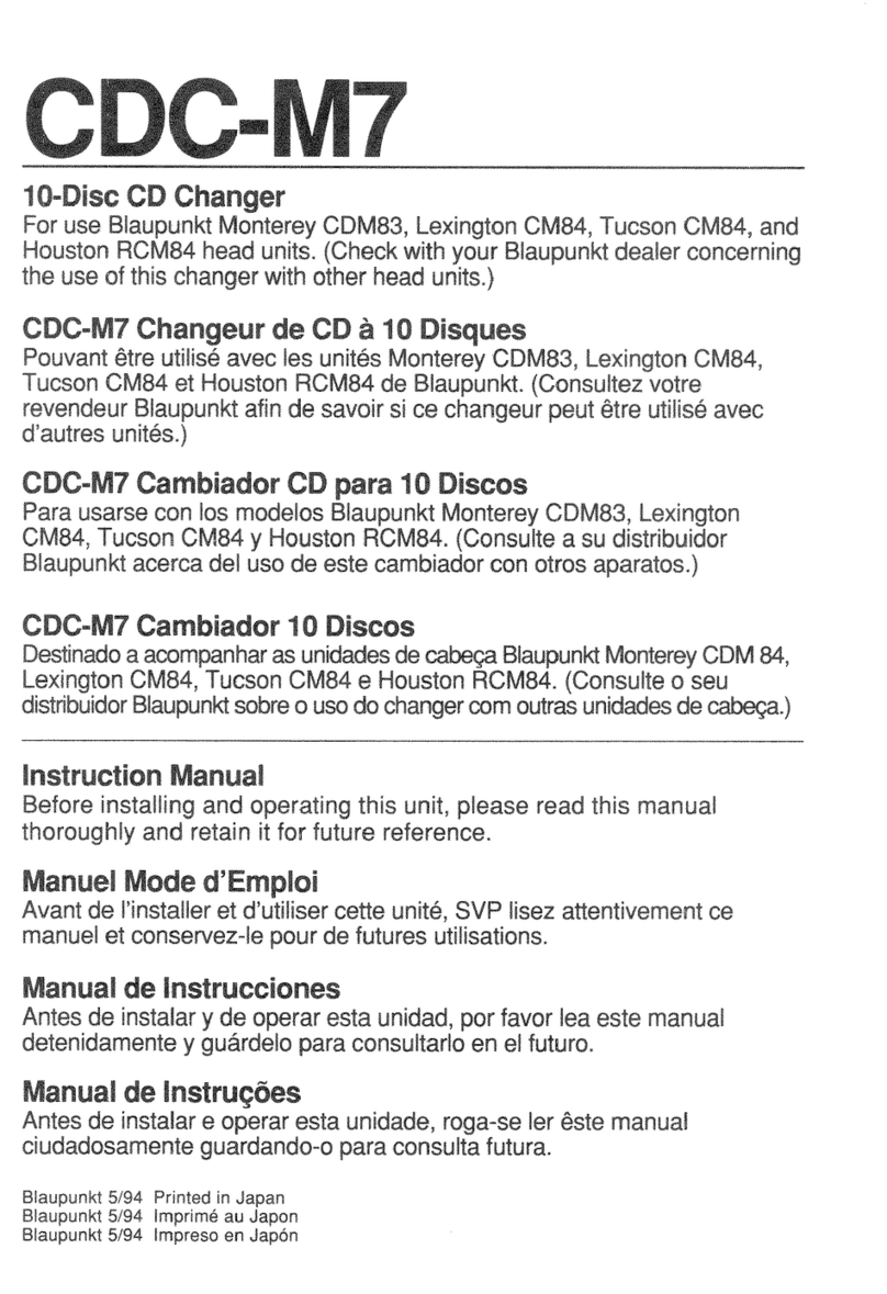 Blaupunkt CDC M7 User manual Blaupunkt CDC M7 User manual