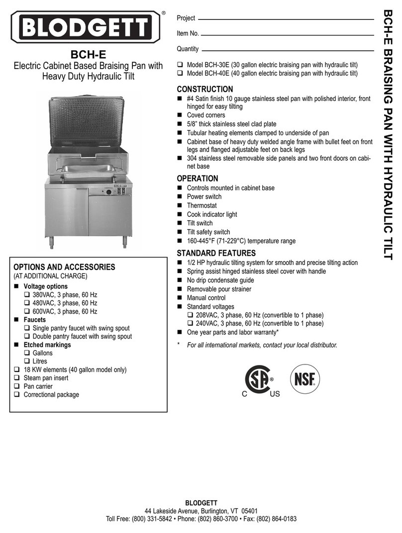 Blodgett BCH-30E User manual