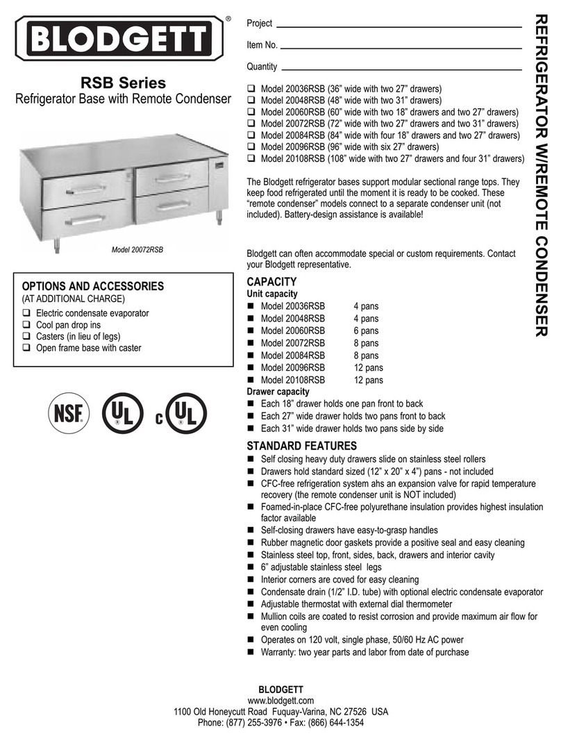 Blodgett 20036RSB Specifications