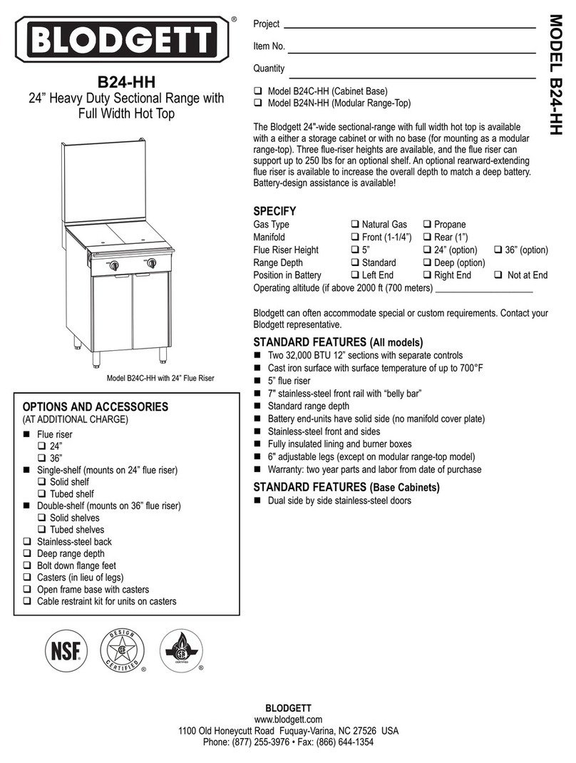 Blodgett Saffire B24C-HH Specifications