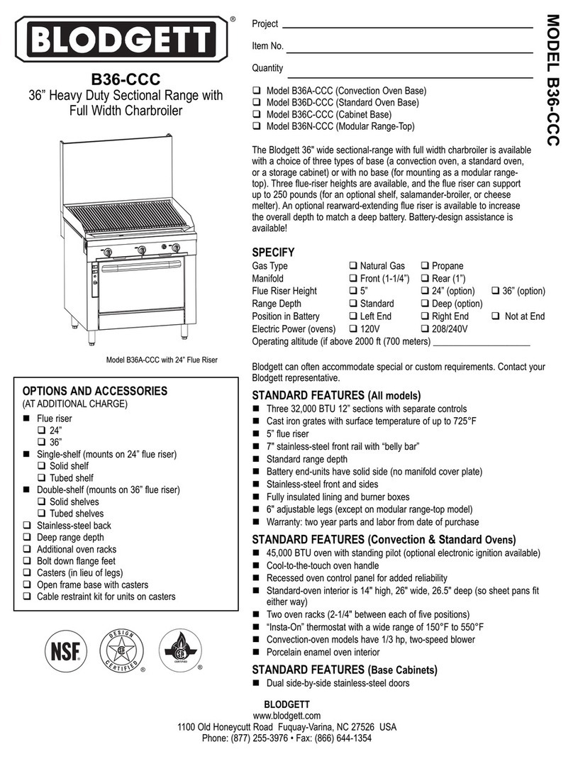 Blodgett Saffire B36A-CCC User manual