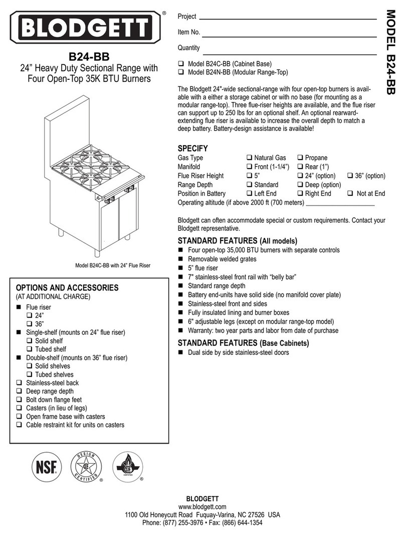 Blodgett Saffire B24C-BB User manual
