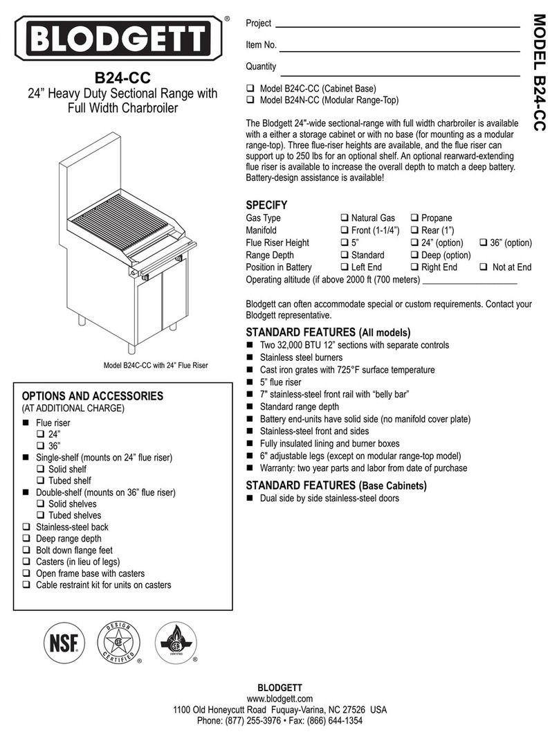 Blodgett Saffire B24C-CC User manual