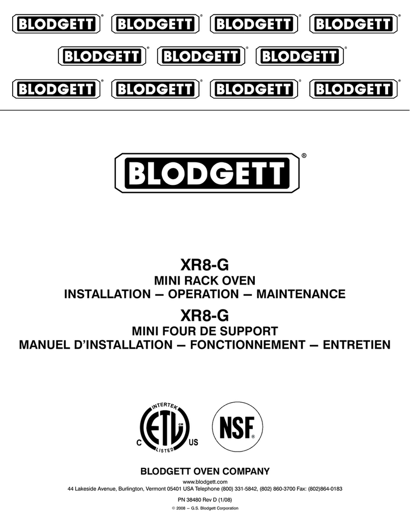Blodgett XR8-G User manual
