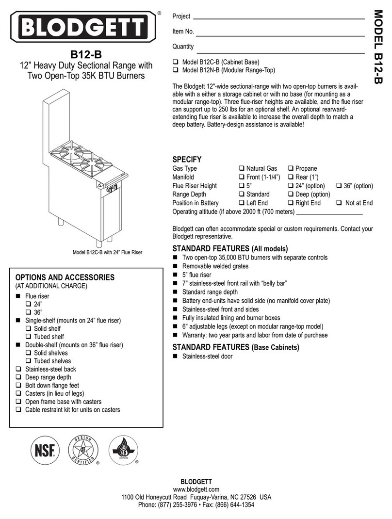 Blodgett Saffire B12C-B User manual
