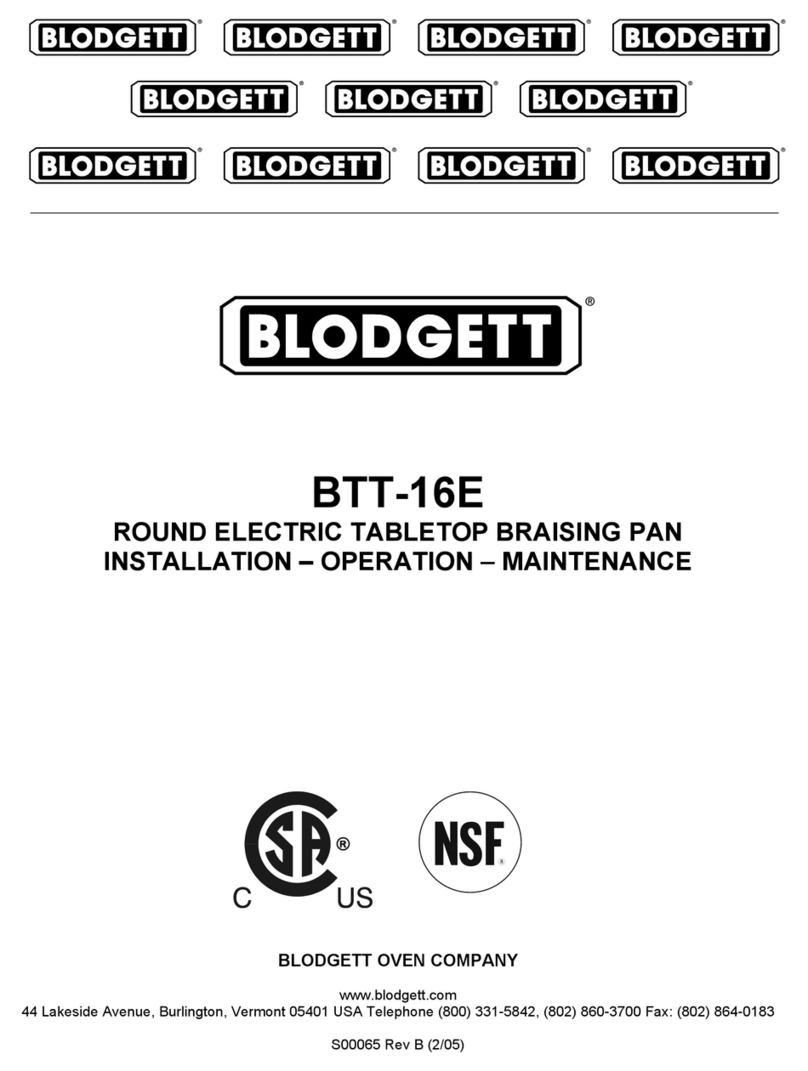 Blodgett BTT-16E User manual