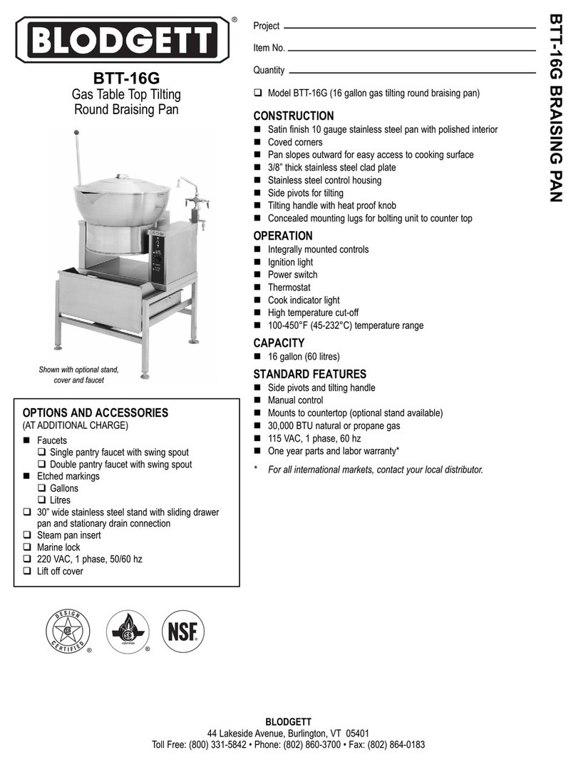 Blodgett BTT-16G User manual
