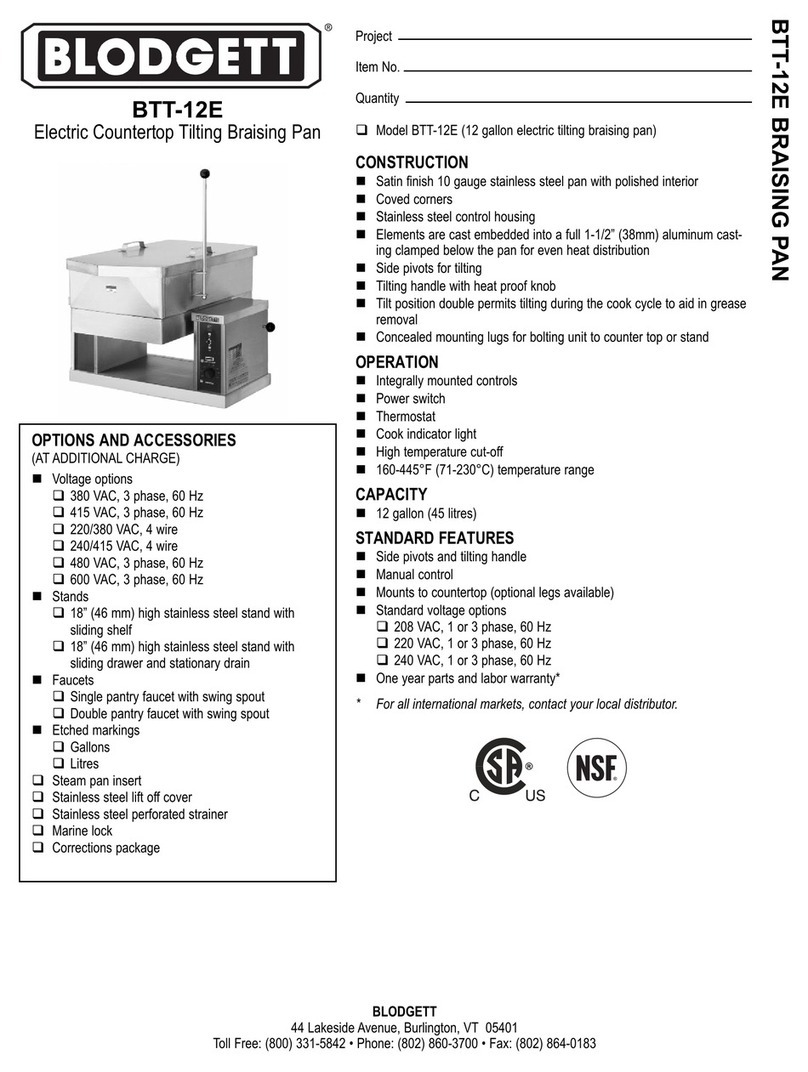 Blodgett BTT-12E User manual