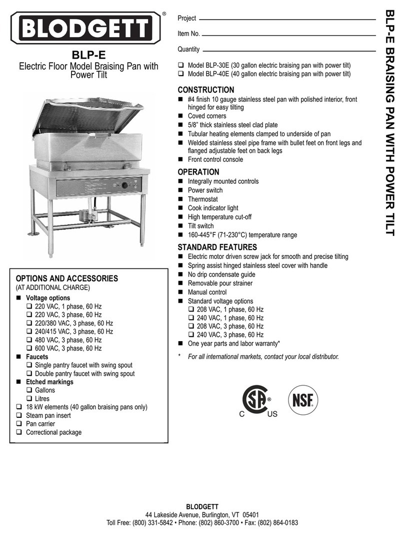 Blodgett BLP-30E User manual