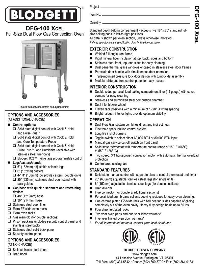 Blodgett DFG-100 Series User manual Blodgett DFG-100 Series User manual