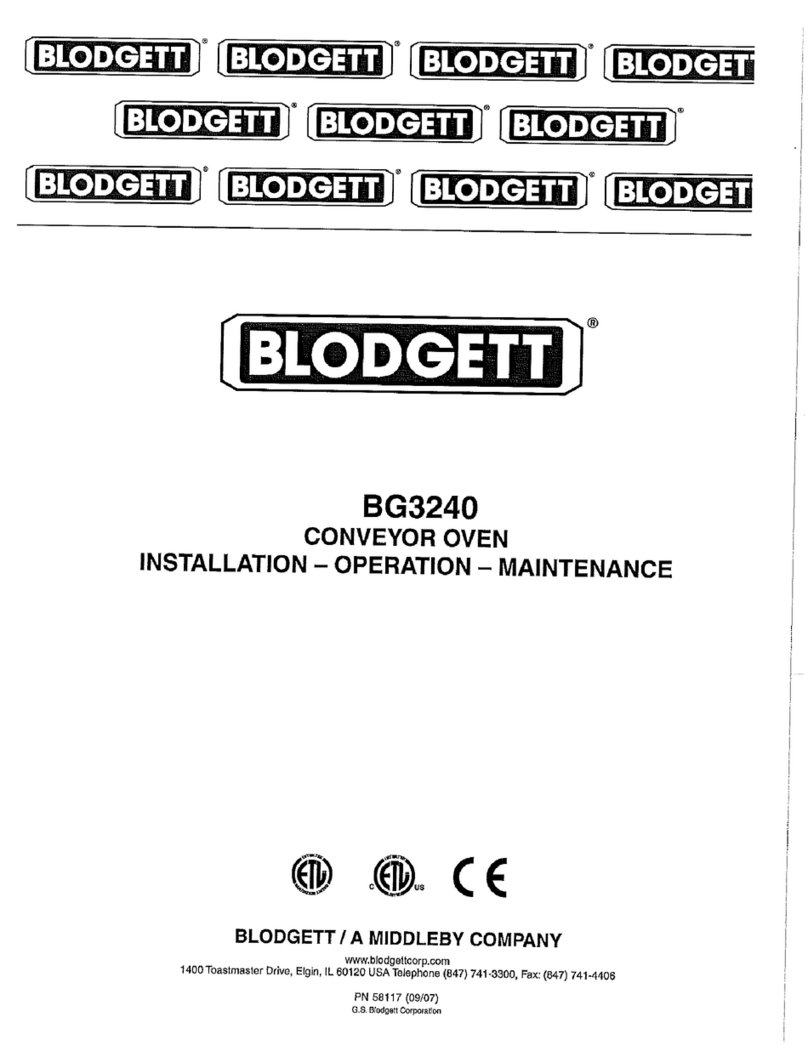 Blodgett BG3240 Installation, operation and maintenance manual