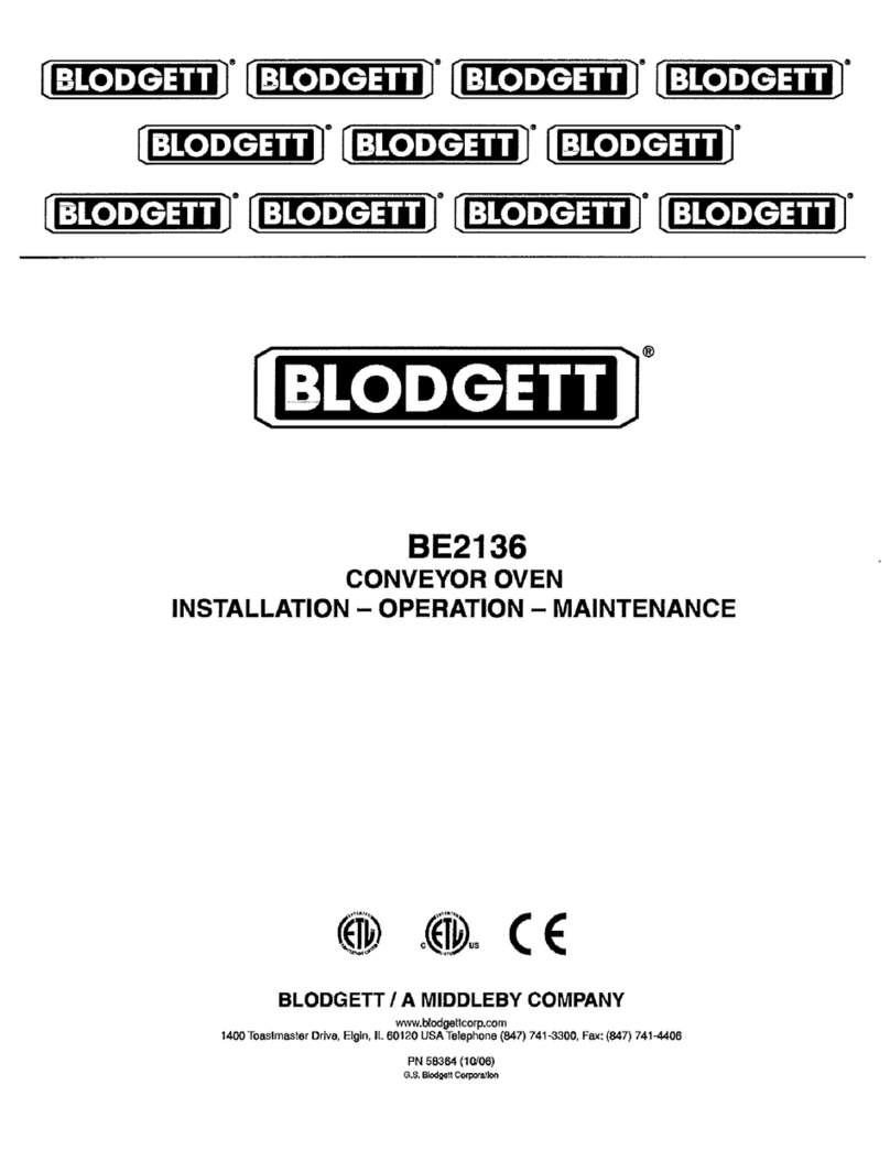Blodgett BE2136 DOUBLE Owner's manual