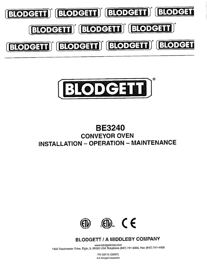 Blodgett BE3240 Owner's manual