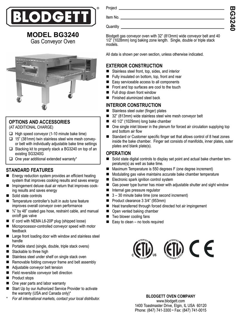 Blodgett BG3240 User manual