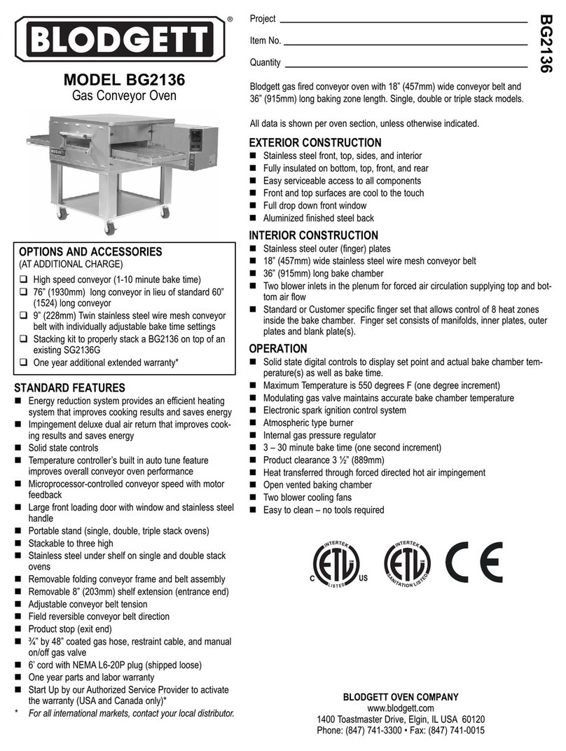 Blodgett BG2136 Double User manual
