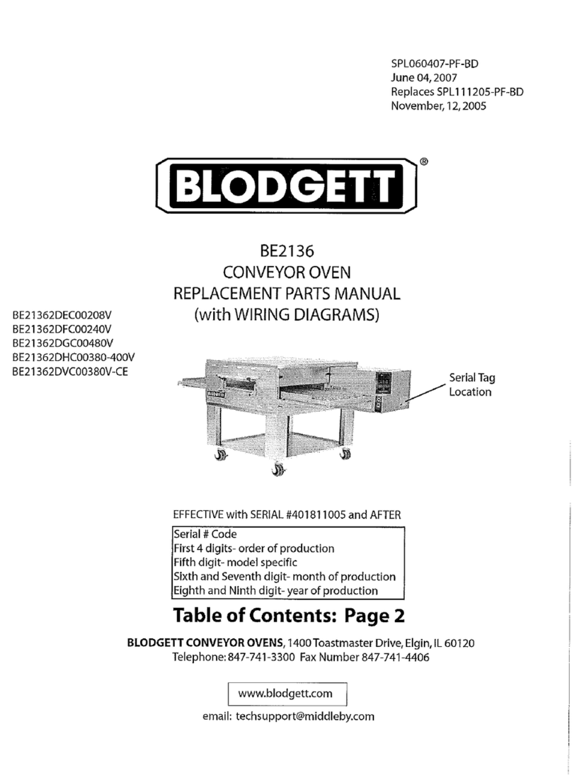 Blodgett BE2136 DOUBLE Manual