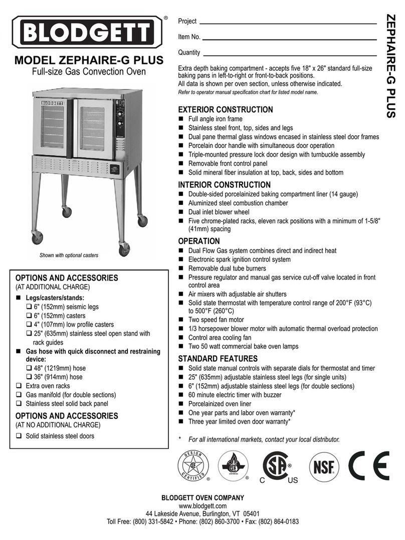 Blodgett ZEPHAIRE-G PLUS User manual