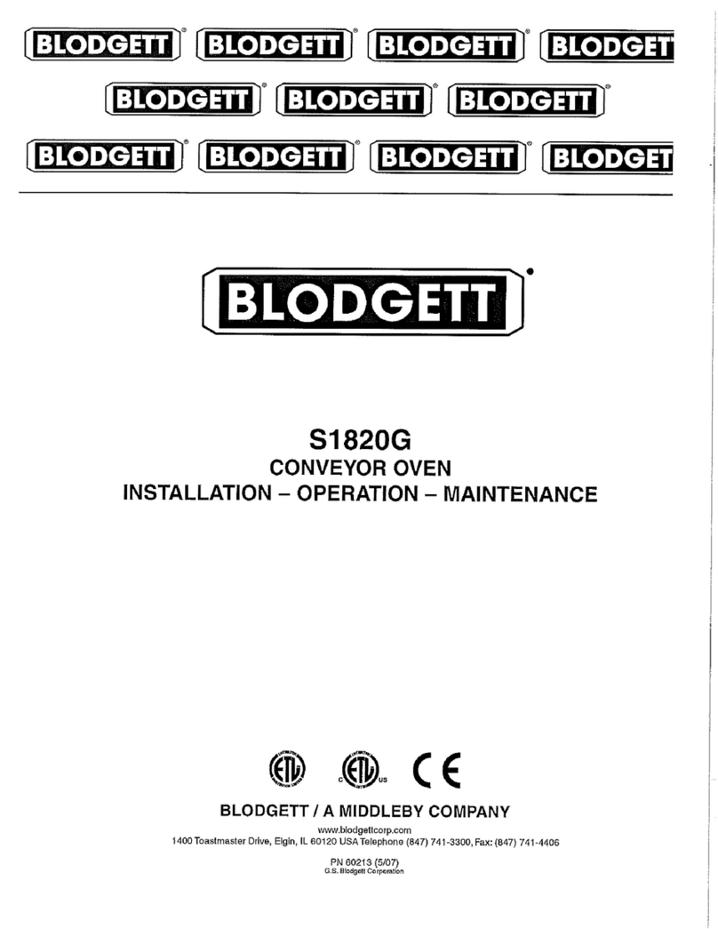 Blodgett S1820G Series User manual