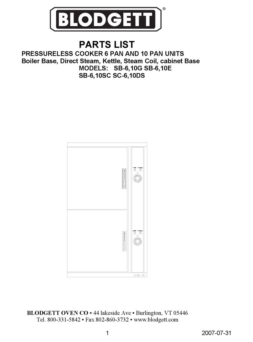 Blodgett SC-10DS User manual