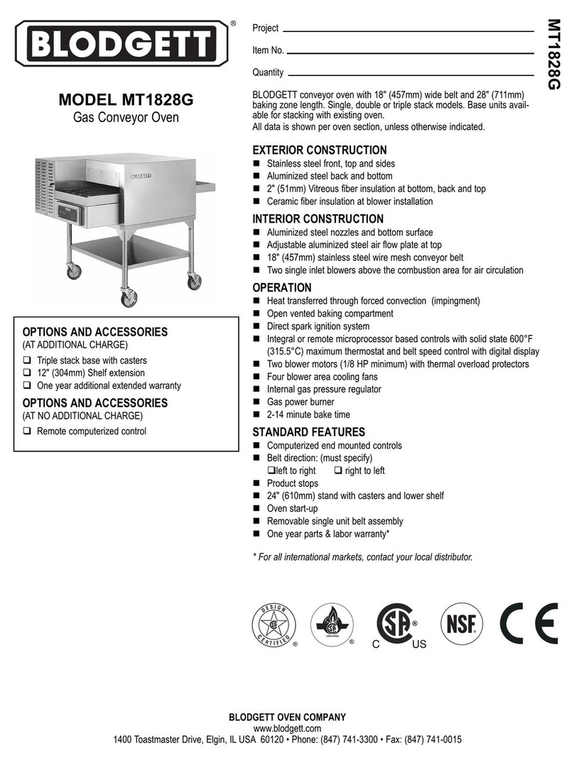 Blodgett MT1828G DOUBLE User manual