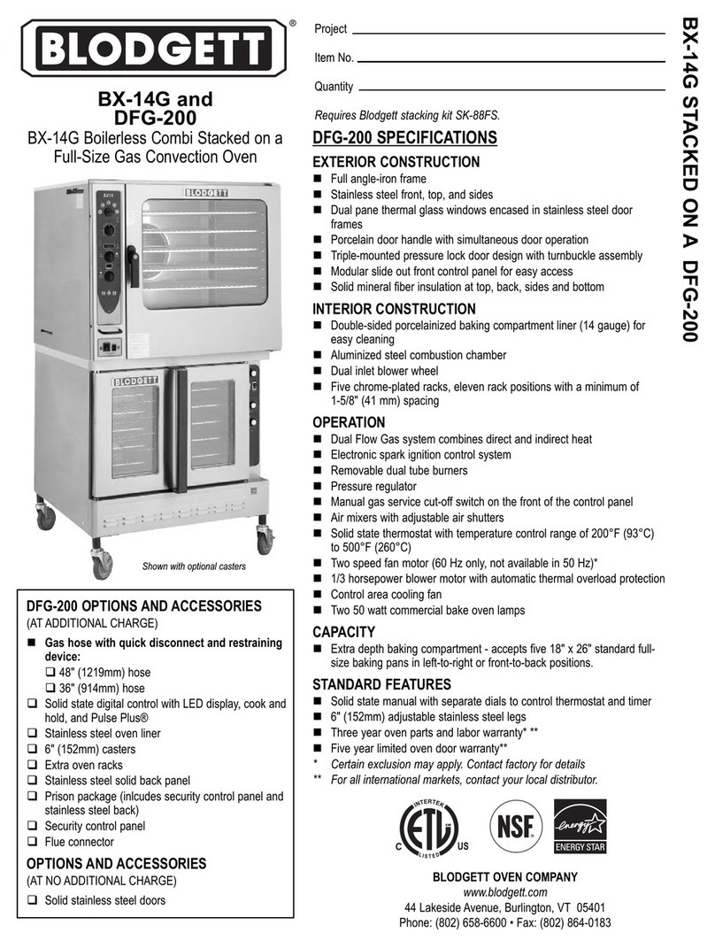 Blodgett DFG200 ADDL User manual