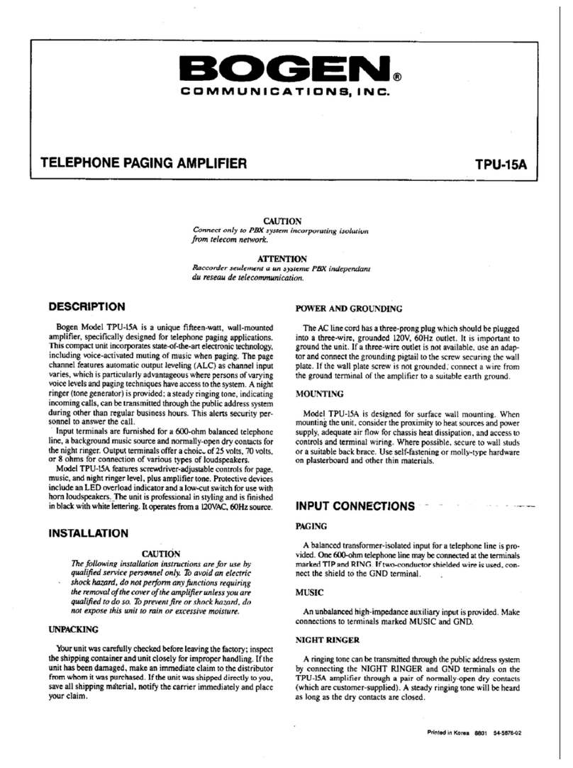 Bogen TPU-15A User manual