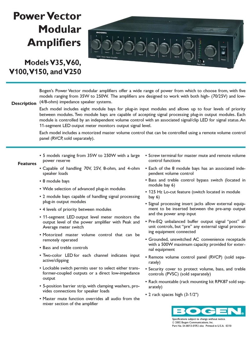 Bogen Power Vector V100 User manual Bogen Power Vector V100 User manual