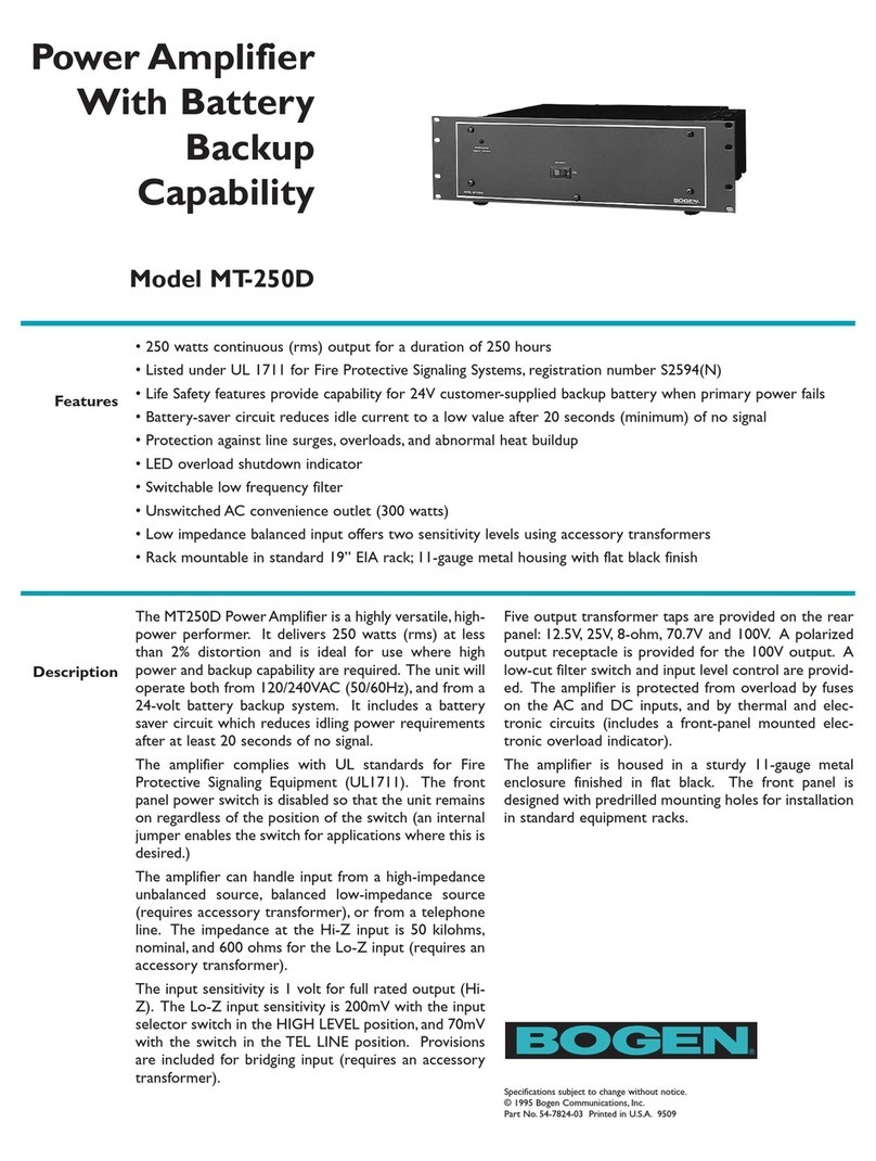 Bogen MT-250D User manual Bogen MT-250D User manual