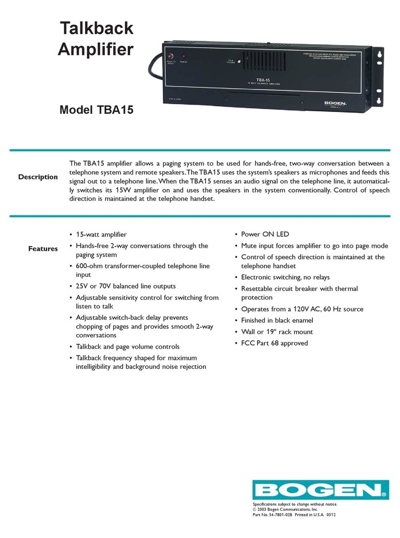 Bogen TBA-15 User manual